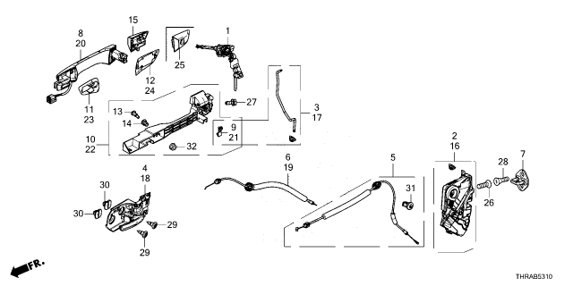 2026 Honda Odyssey CYLINDER, L- DOOR Diagram for 04921-THR-A11