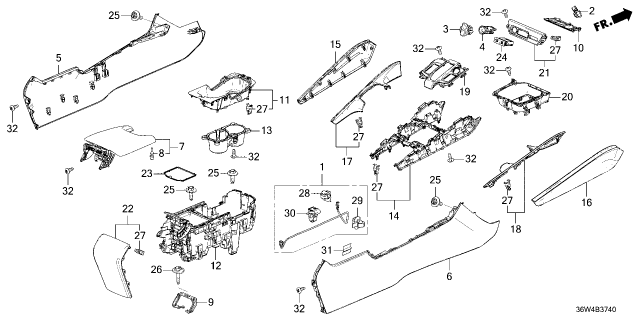 2026 Honda Prelude ARMREST *NH900L* Diagram for 83405-36W-A01ZB