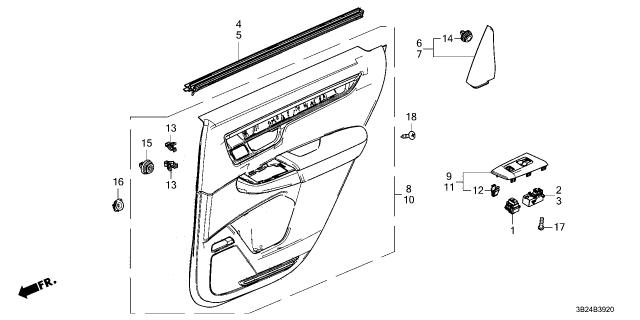 2024 Honda CR-V Hybrid LNG, L- RR- *YR666L* Diagram for 83750-3A0-A11ZE