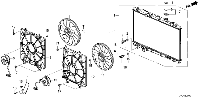 2025 Honda HR-V W-RADIATOR Diagram for 19010-6CT-A01