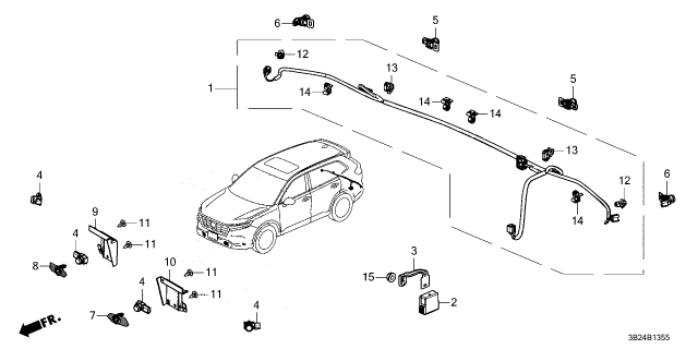 2023 Honda CR-V Hybrid RETAINER, R Diagram for 39681-3D4-A11