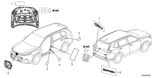 2025 Honda CR-V PLACARD Diagram for 42762-T95-A00