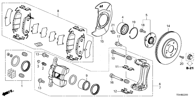 2025 Honda Civic Hybrid PAD SET, FR Diagram for 45022-T50-J00