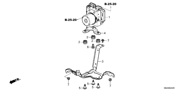 2023 Honda CR-V Hybrid BRACKET, MODULATOR Diagram for 57115-3D4-A00
