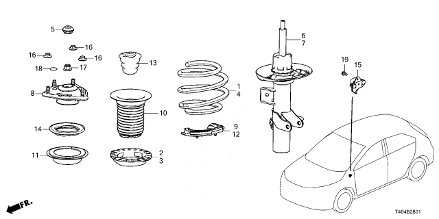 2024 Honda Civic CAP, FR- DAMPER MT Diagram for 51608-TBA-A01