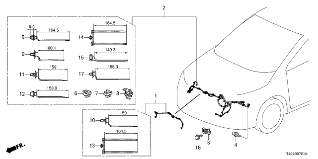 2024 Honda Civic BRKT, FR- END HRAN Diagram for 32132-T20-A00
