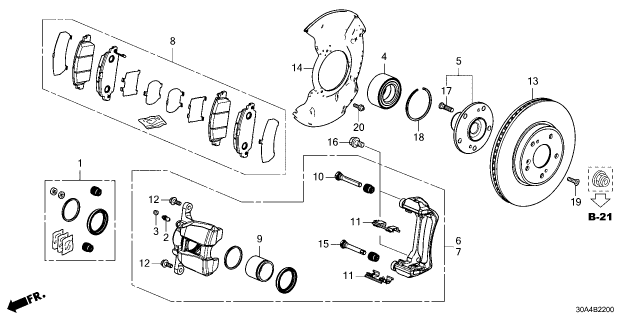 2023 Honda Accord BRG ASSY-, FR- HUB Diagram for 44300-30A-A01