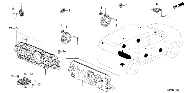 2026 Honda Passport SPEAKER, SUBWOOFER Diagram for 8A440-3BM-A31