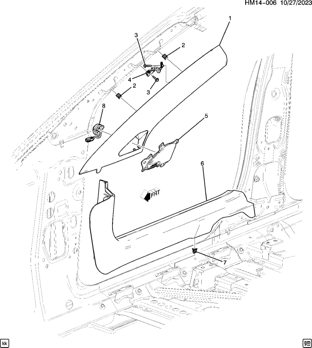 2024 Honda Prologue BOLT, W/S G/MLDG Diagram for 11589012