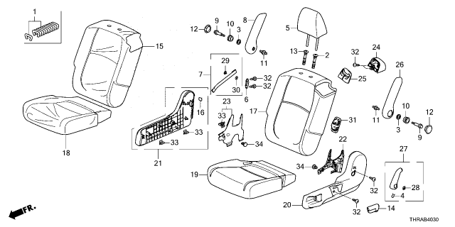 2026 Honda Odyssey ARMREST, L- *NH900L* Diagram for 81780-THR-L82ZH