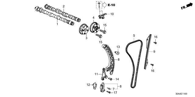 2023 Honda Accord CAMSHAFT COMP, IN Diagram for 14110-6NA-A00
