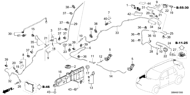 2026 Honda Passport NOZZLE, FR- WSWA Diagram for 76810-3BM-A01