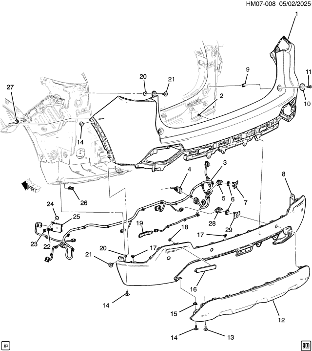 2024 Honda Prologue FASCIA, RR- BUMPER Diagram for 86590885