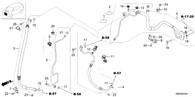 2026 Honda Passport PIPE, RECEIVER Diagram for 80341-3BM-A01