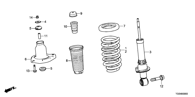 2024 Honda Passport SPRING, RR Diagram for 52441-TGS-A31