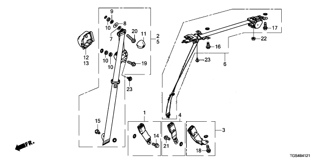 2022 Honda Passport BUCKLE SET R*NH900L* Diagram for 04863-TGS-A41ZA