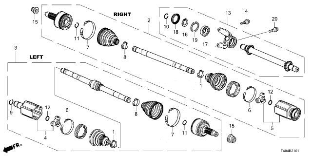 2023 Honda Civic Band, Outboard Boot Diagram for 44317-T6E-T01