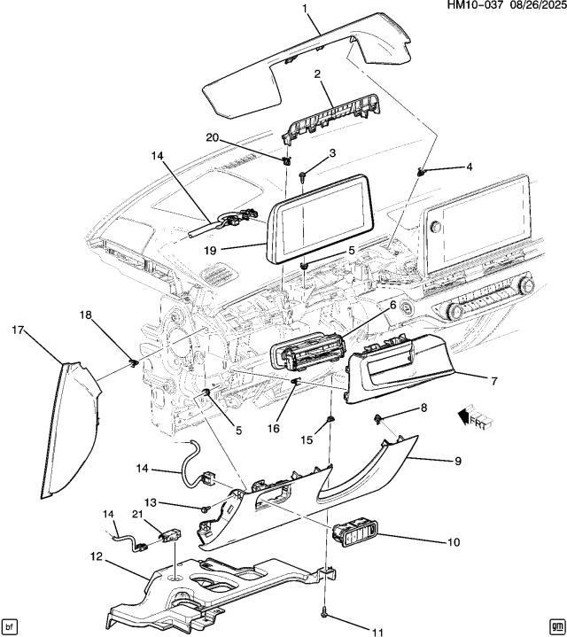 2025 Honda Prologue CLUSTER, INSTALLED Diagram for 85788959