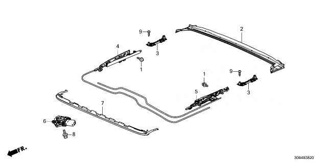 2024 Honda Accord Hybrid LINK R, SUNROOF Diagram for 70300-TVA-A21