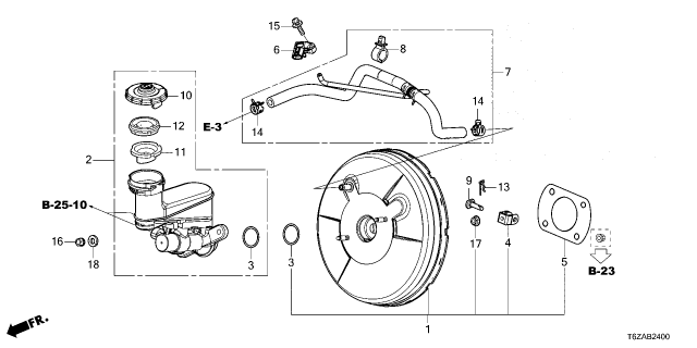 2025 Honda Ridgeline SET, MASTER CYLINDER Diagram for 46101-TGS-A50
