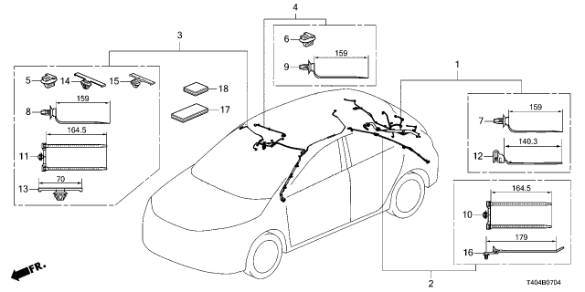 2024 Honda Civic SUB-WIRE SUNROOF Diagram for 32156-T20-A00
