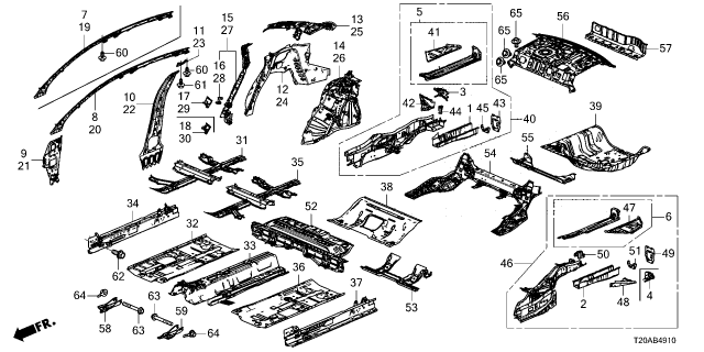 2026 Honda Civic PLR COMP R FR Diagram for 64120-T20-315ZZ