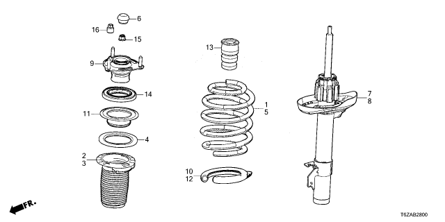 2025 Honda Ridgeline SPRING, R- FR Diagram for 51401-T6Z-A02