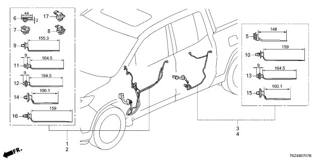 2022 Honda Ridgeline 4 Door Black Edition AWD 9AT Wire Harness Diagram 8
