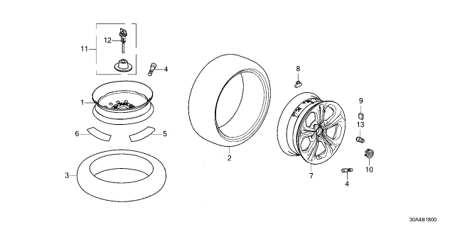 2025 Honda Accord W-WHEEL (17X7) (1/2J) Diagram for 42800-30E-HE0