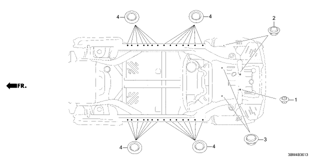 2026 Honda Passport 5 Door RTL Towing 10AT Grommet Diagram 4