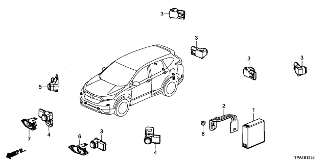 2022 Honda CR-V Hybrid UNIT, PARKING SENSOR Diagram for 39670-TLA-A91