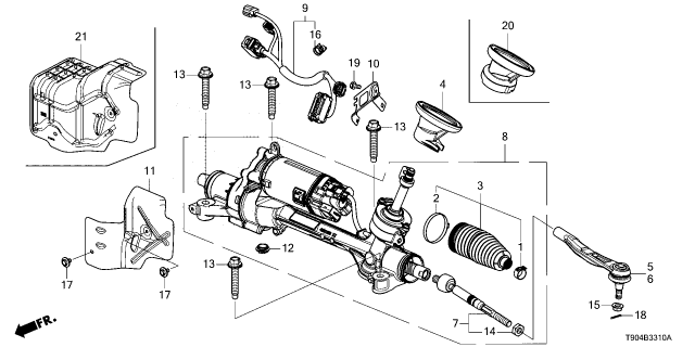 2025 Honda Pilot RACK, POWER STEERING Diagram for 53620-T91-A24