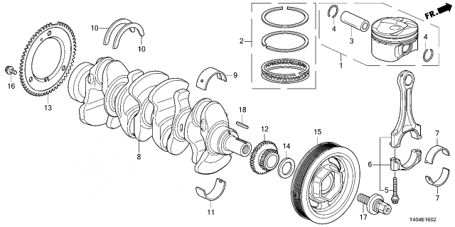 2024 Honda Civic CRANKSHAFT COMP Diagram for 13310-RPY-G10