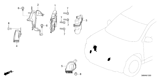 2026 Honda Passport HORN ASSY- (HIGH) Diagram for 38150-3BM-A01
