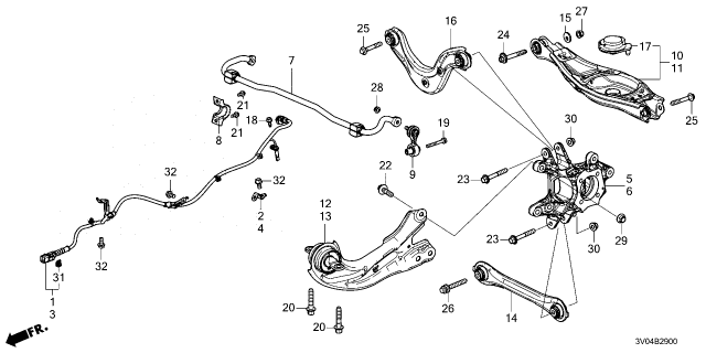 2025 Honda HR-V STABILIZER, RR Diagram for 52300-3W0-A01