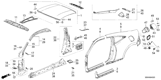 2026 Honda Prelude LID COMP, F/FILLER Diagram for 63910-36W-000ZZ