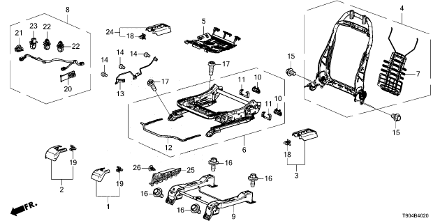 2023 Honda Pilot FRAME R, FR- BACK Diagram for 81125-T20-A01