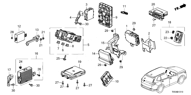 2025 Honda CR-V MANAGEMENT UNIT Diagram for 38890-T95-AS3