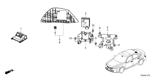 2026 Honda Civic CVR, RR- CNR RADAR R Diagram for 8S421-T56-A01