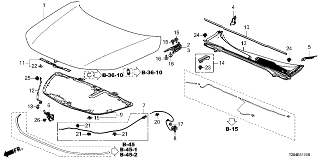 2025 Honda Civic COWL TOP SET, FR Diagram for 74218-T22-A11