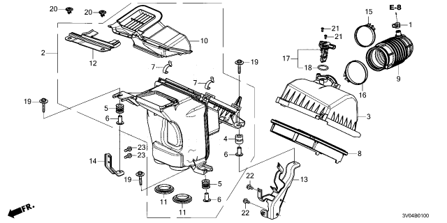 2023 Honda HR-V TUBE, AIR CLEANER Diagram for 17244-6CT-A01