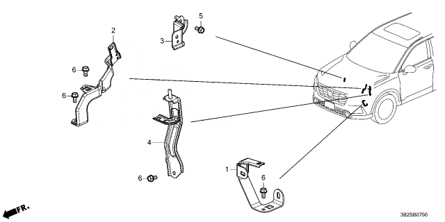2026 Honda CR-V Hybrid Bracket Diagram for 32423-3B0-A00