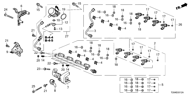 2025 Honda Civic BRACKET COMP Diagram for 16628-6MD-A00
