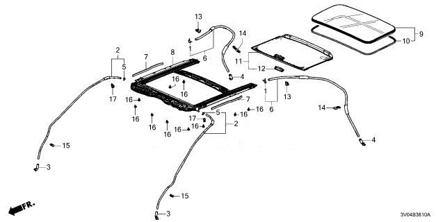 2023 Honda HR-V FRAME, SUNROOF Diagram for 70100-3W0-A01