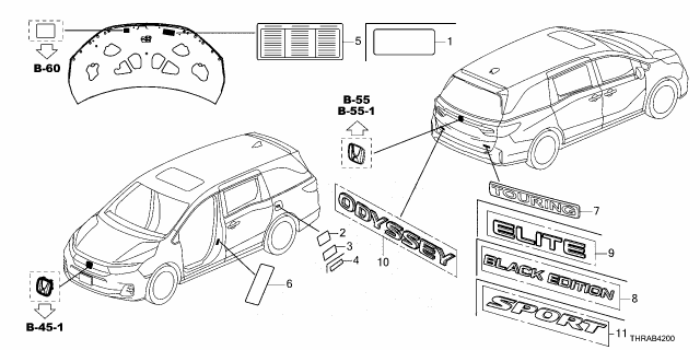 2026 Honda Odyssey EMBLEM, RR Diagram for 75752-THR-A00