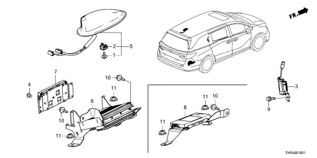 2026 Honda Odyssey ANTENNA *R580M* Diagram for 8A150-THR-A01ZA