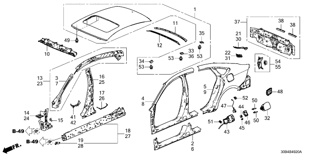 2024 Honda Accord Hybrid PANEL SET, ROOF Diagram for 04621-30A-A10ZZ