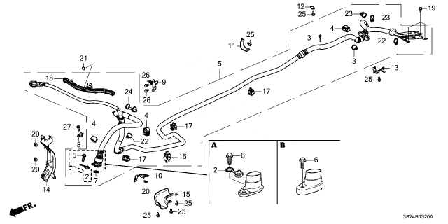 2023 Honda CR-V Hybrid CLAMP, PIPE VERTICAL Diagram for 1F186-6Y0-003