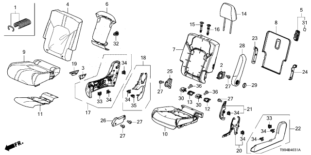 2023 Honda Pilot HEATER COMP Diagram for 81324-T90-A42