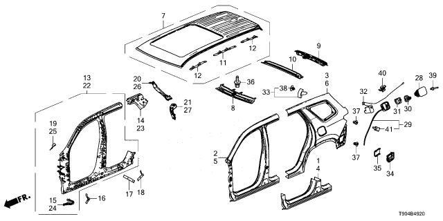 2023 Honda Pilot SEPARATOR (OUTER) Diagram for 63148-T90-A01